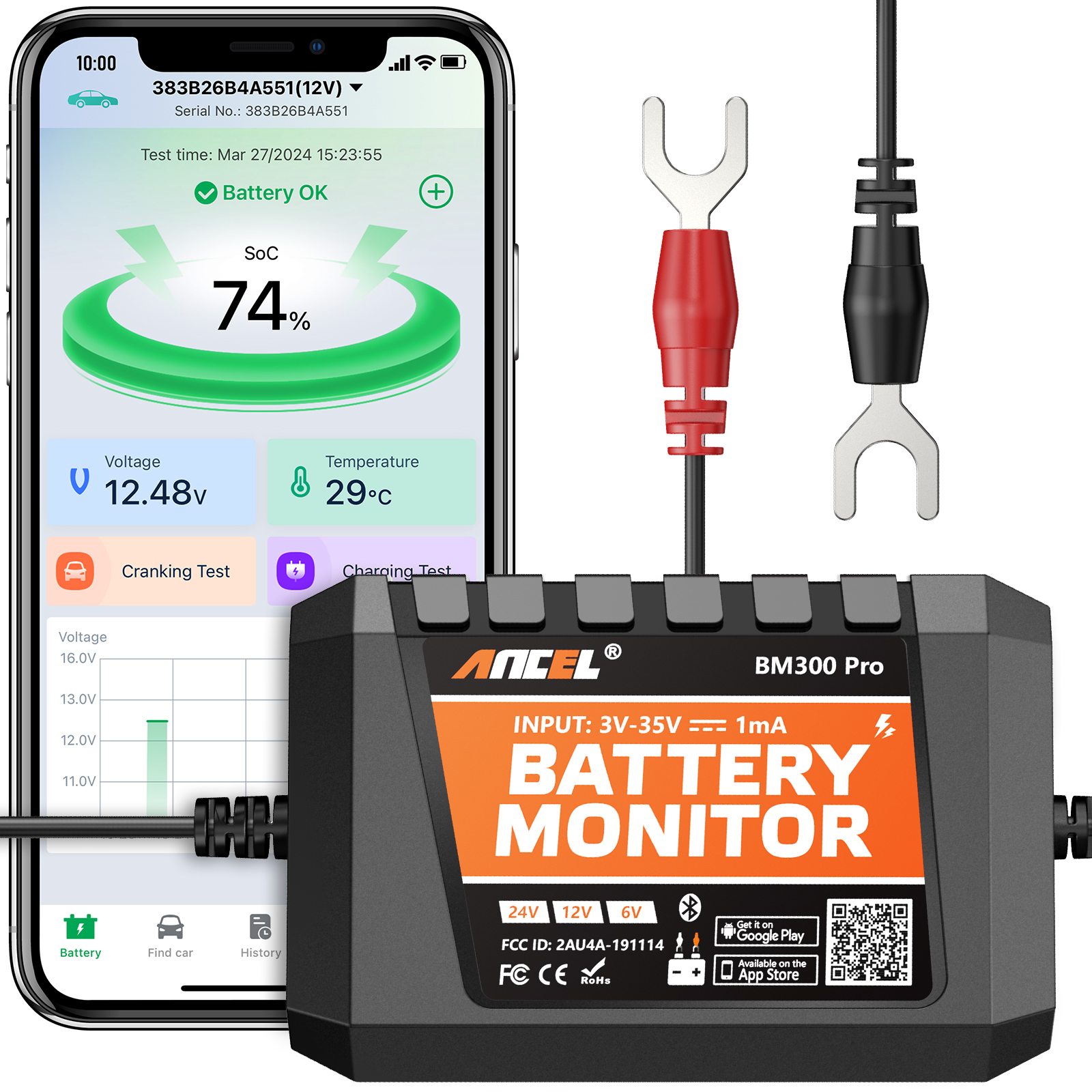 Battery Load Tester - ANCEL BM300 Pro Battery Tester 6V