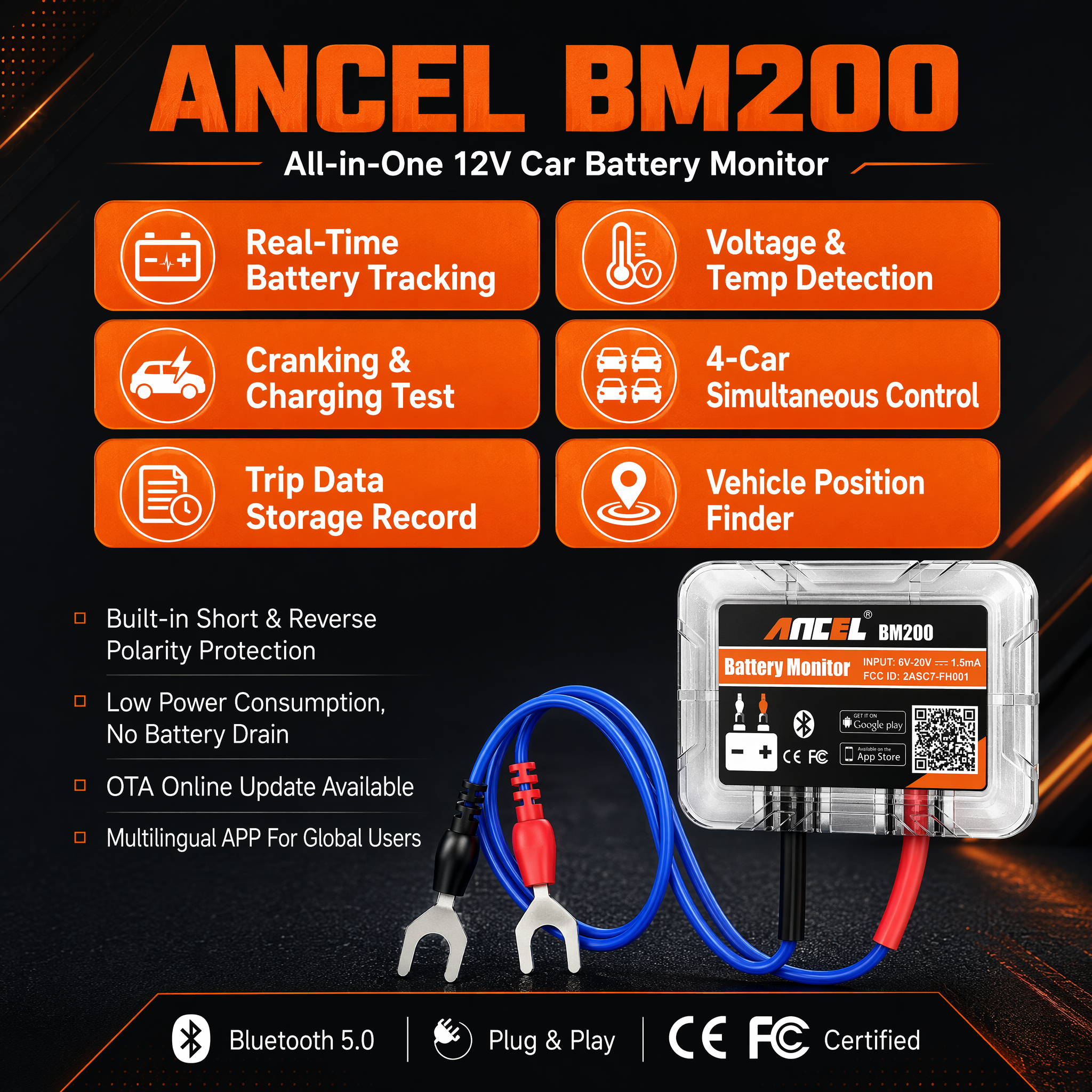 ANCEL BM200 12V Car Battery Mo - Battery Load Tester のレビューと価格
