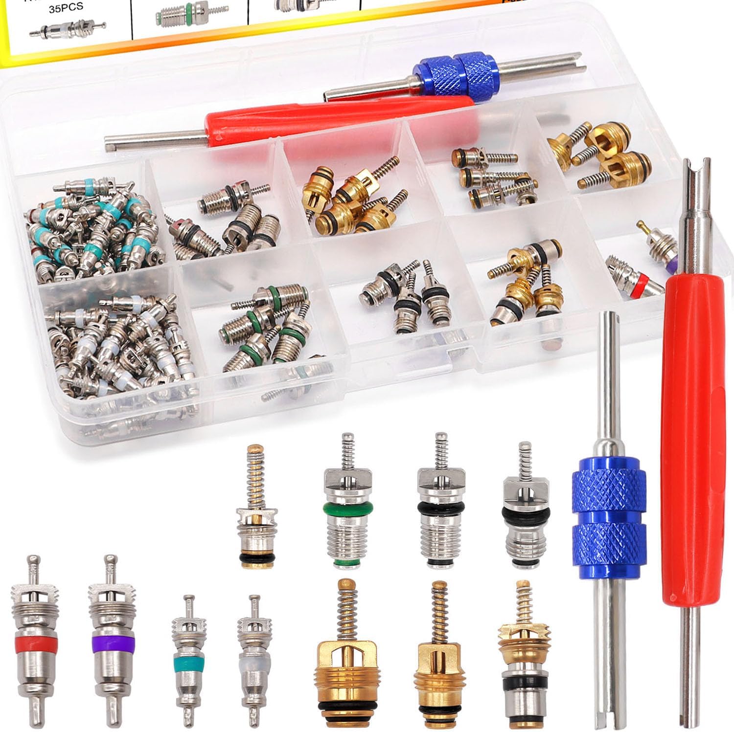 40/102pcs Car A/C Repair Kit R - Valve Spring Compressor のレビューと価格