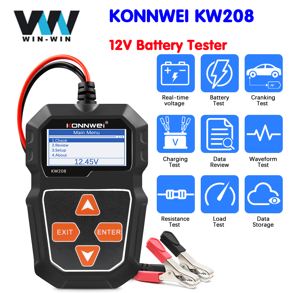 KONNWEI KW208 12V Car Battery  - Battery Load Tester のレビューと価格