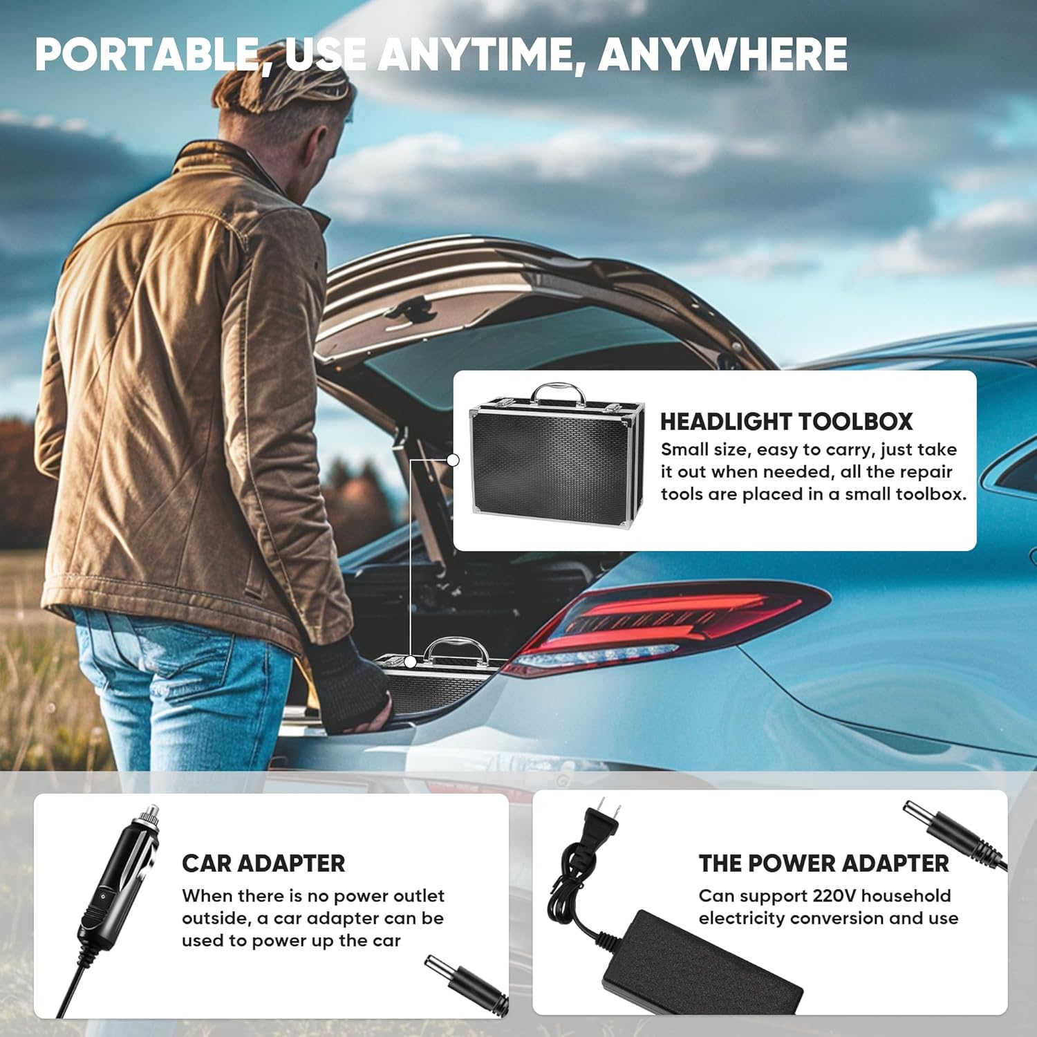 800ML Car Headlight Restoratio - Headlight Aiming Tool のレビューと価格