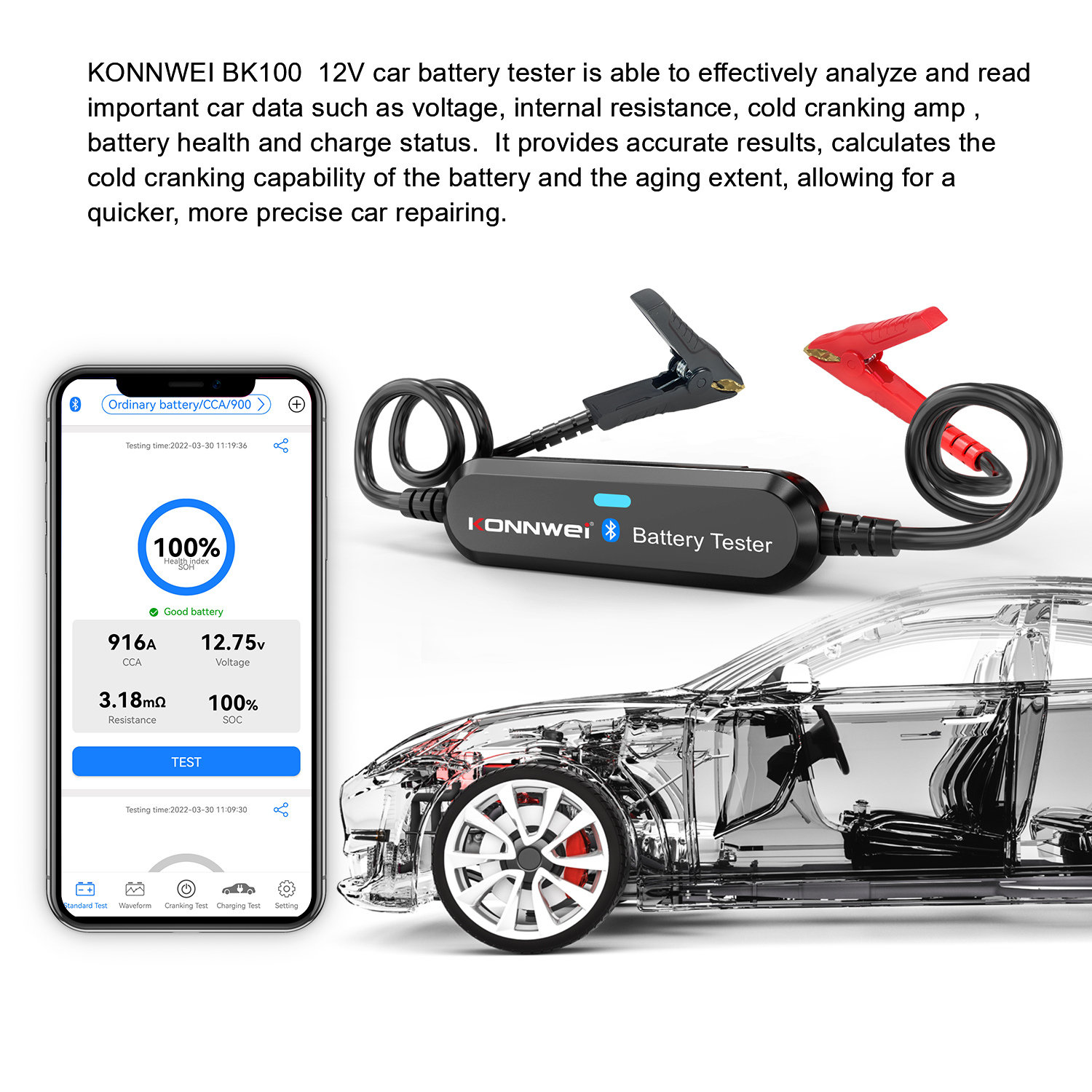 KONNWEI BK200 BK100 6V-12V-24V - Battery Load Tester のレビューと価格