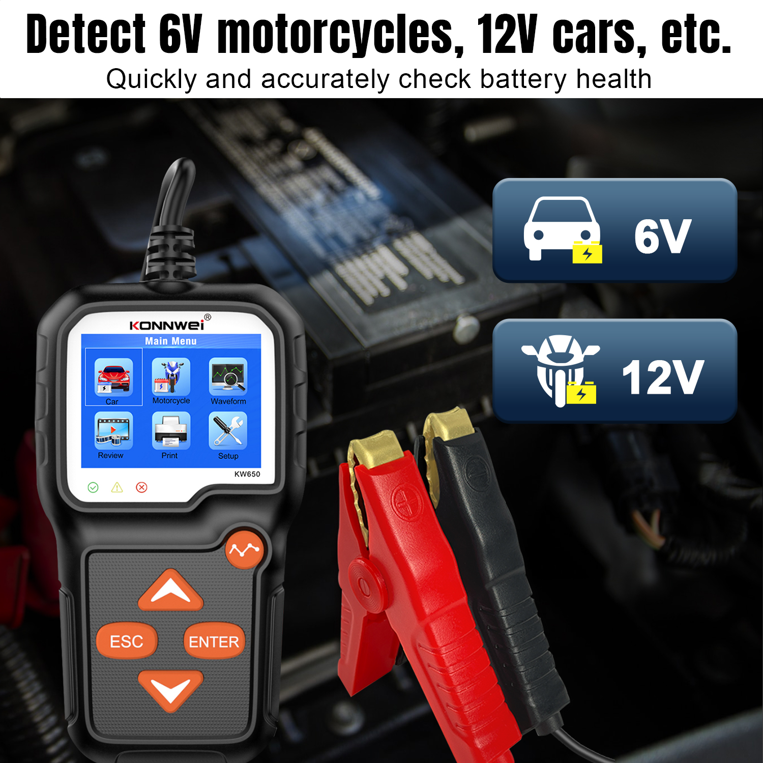 2026 New KONNWEI KW650 Car Mot - Battery Load Tester のレビューと価格