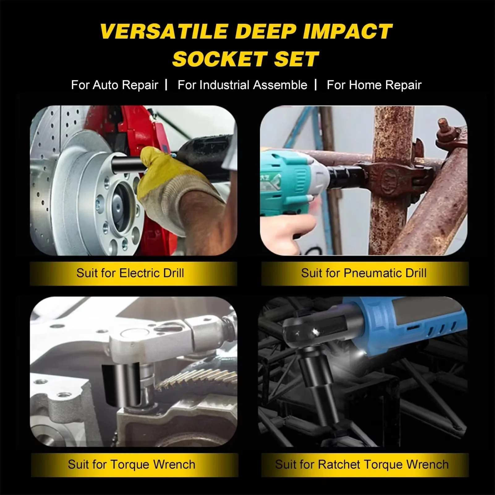10PCS Metric Impact Socket Wre - Pneumatic Impact Wrench のレビューと価格