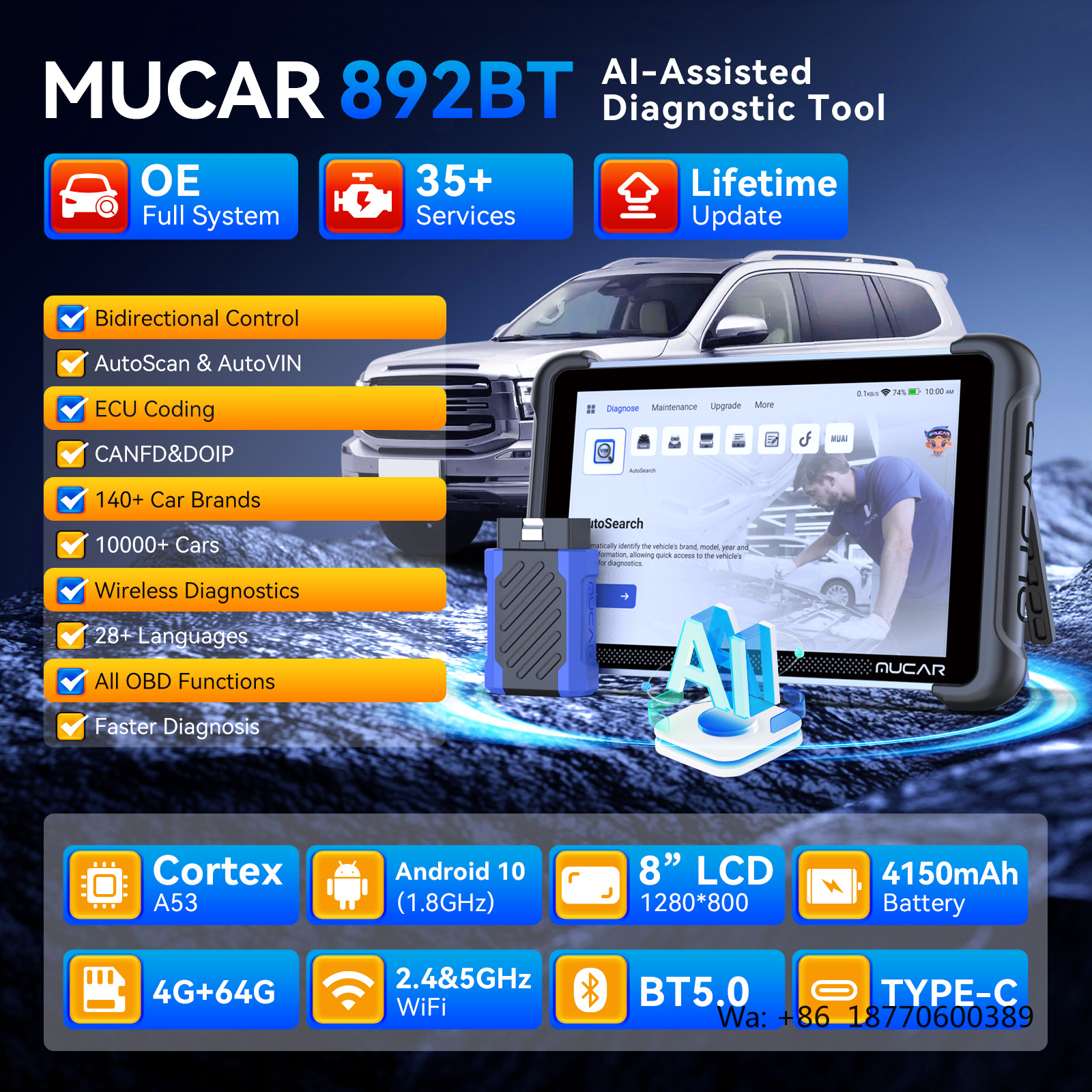 MUCAR 892BT AI Intelligent Dia - Car Diagnostic Tool のレビューと価格