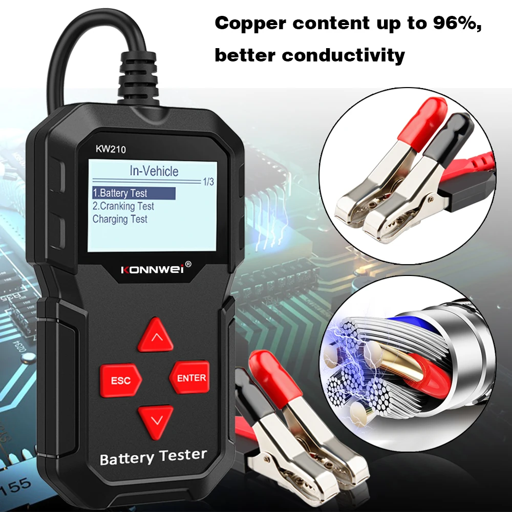 KONNWEI KW210 Automatic Smart  - Battery Load Tester のレビューと価格