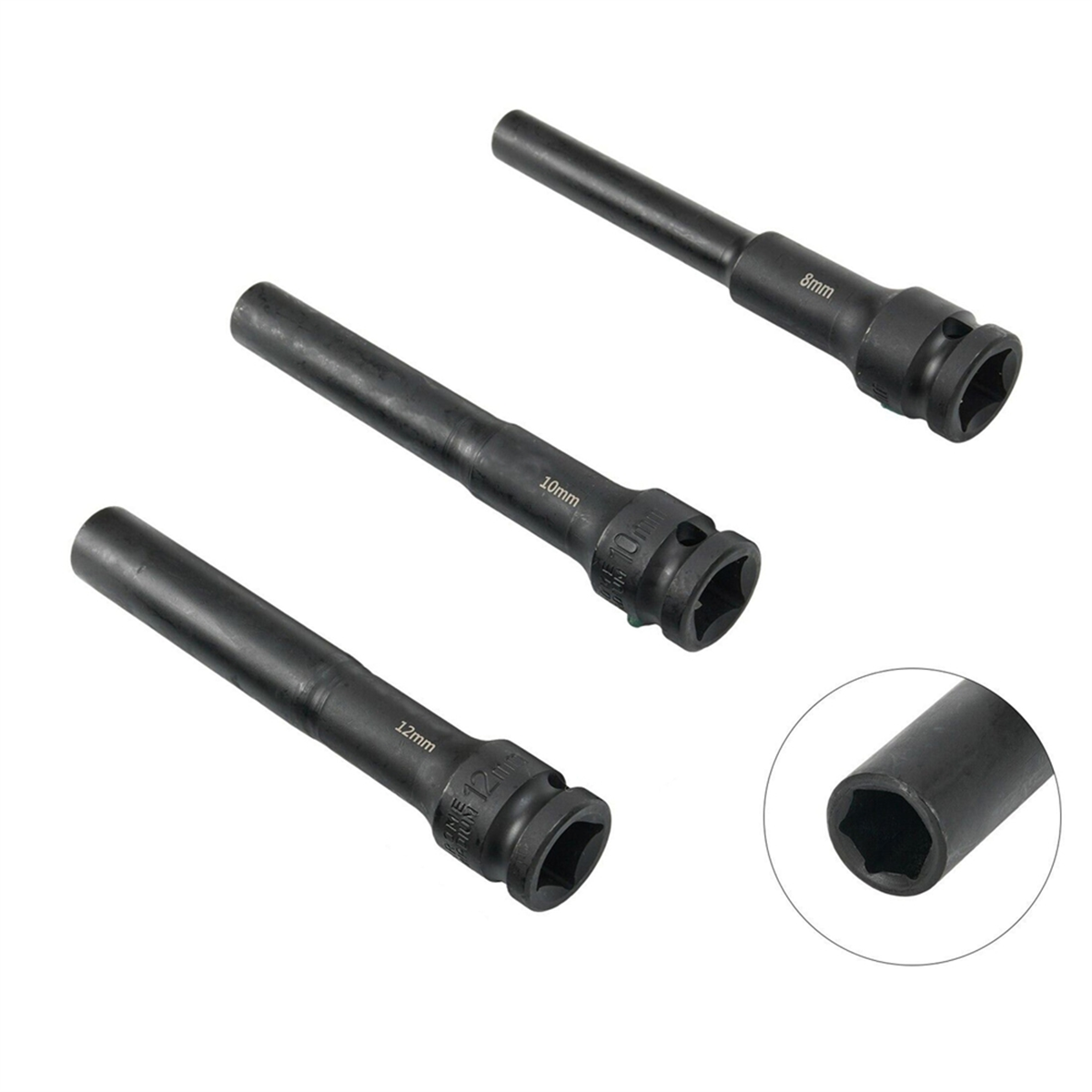 A002 3PCS 1/2 Drive Hex Socket - Pneumatic Impact Wrench のレビューと価格
