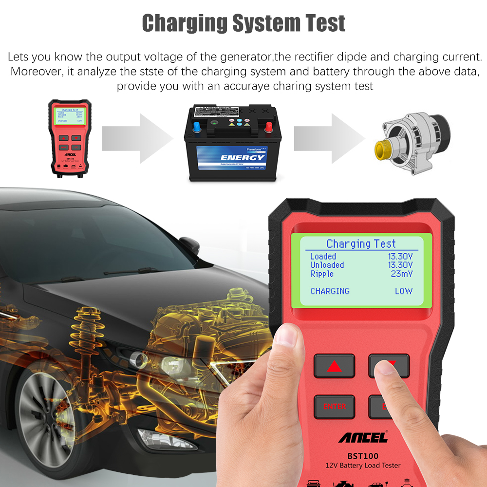 ANCEL BST100 12V Battery Teste - Battery Load Tester のレビューと価格